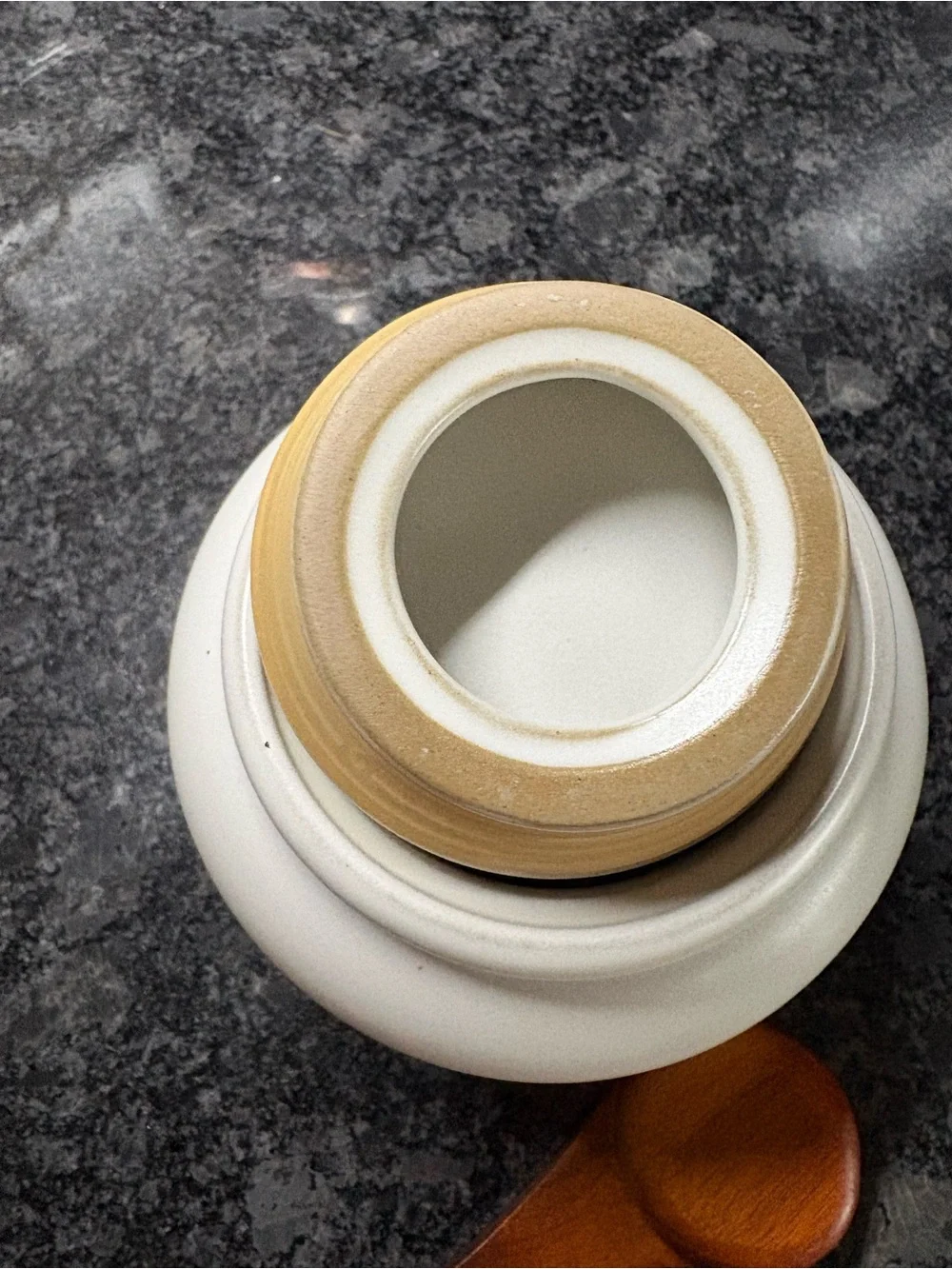 Magnolia Hearth & Hand Cream & Tan Coffee Canister with Lid and Scoop
